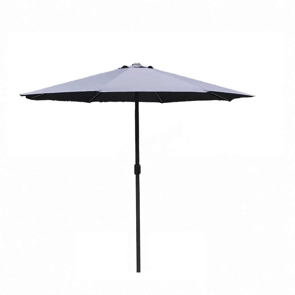 image 1 of Direct Wicker Garden Classic Parasol Sun Umbrella Sun Shade Canopy with Hand Crank, Grey | Grey