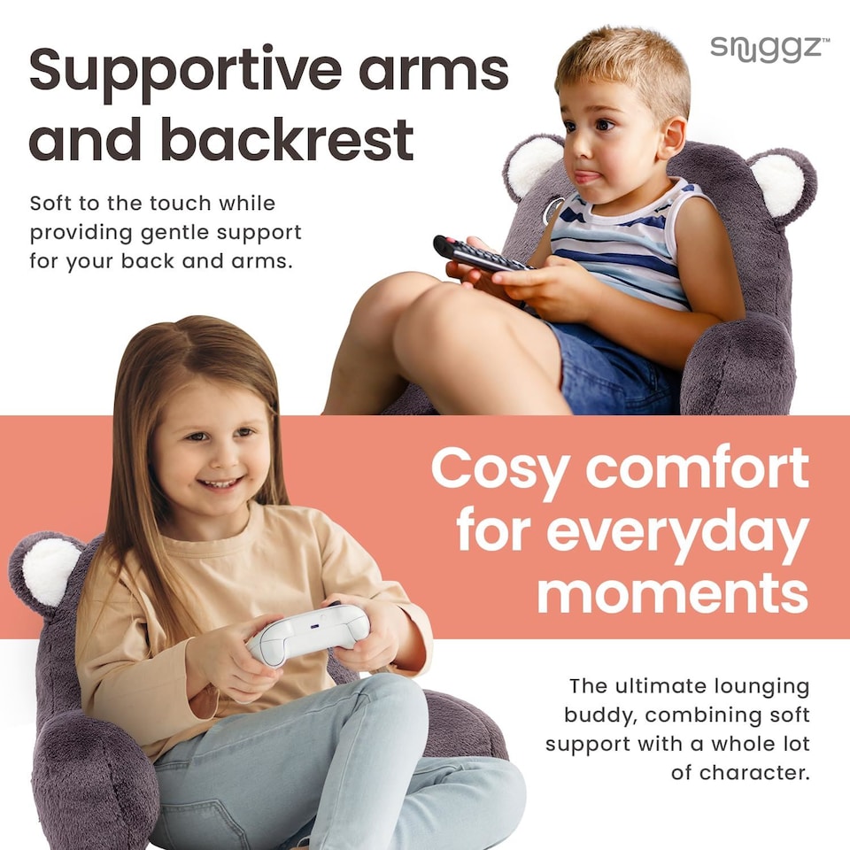 image 1 of Snuggz Koala Cuddle Cushion Reading Pillow with Carry Handle 3D Novelty Design Back Support Soft Cosy Bed Pillow - 60 x 40 x 35 cm