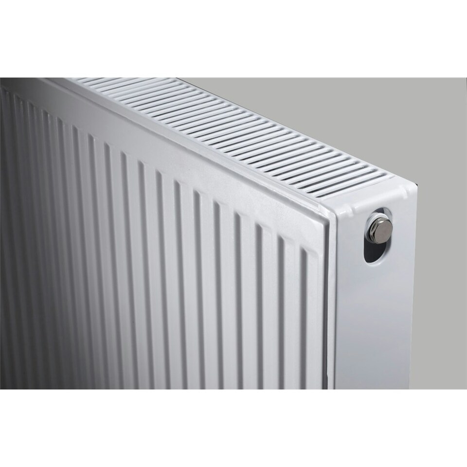 image 1 of 300mm (H) x 600mm (W) - Type 22 Radiator - Double Panel - Double Convector - White Enamel (RAL 9016) - (0.3m x 0.6m) (12" x 24")