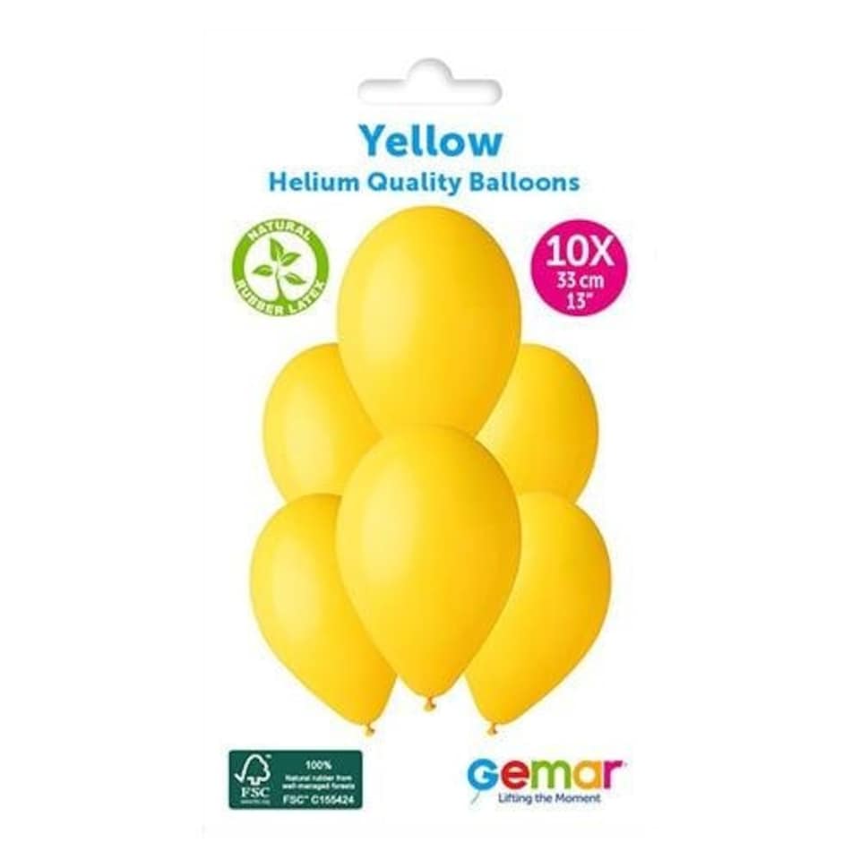 image 1 of Sunshine Yellow Bio Latex Balloons 33cm / 13 in - Pack of 10