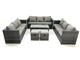 image 2 of Fimous Outdoor Garden Furniture Set 11 Seater Rattan Sofa Set with Coffee Table 2 Small Footstools Dark Grey Mixed