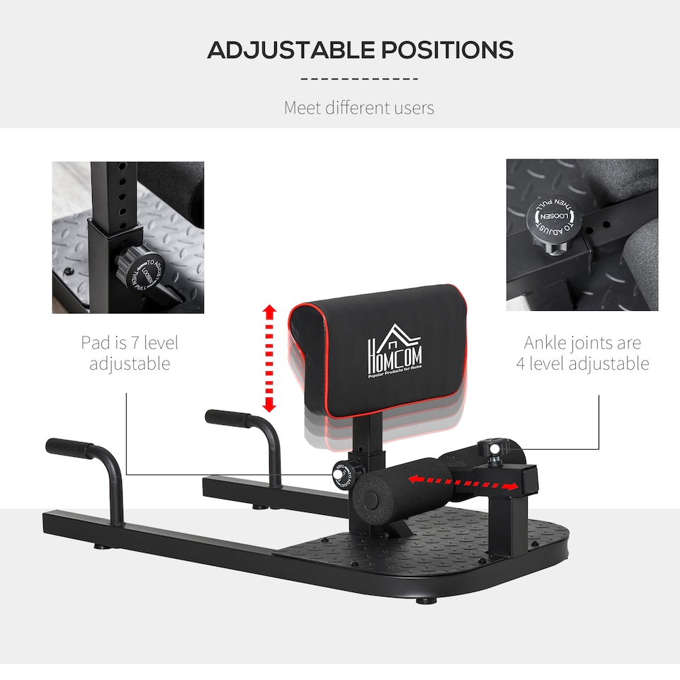 image 1 of HOMCOM 3 IN 1 Squat Machine Sit Up Push Up Gym Work Out Leg Exercise Adjustable