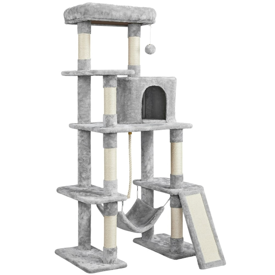 image 1 of Yaheetech Multilevel Plush Kitten Tree Condo Light Grey
