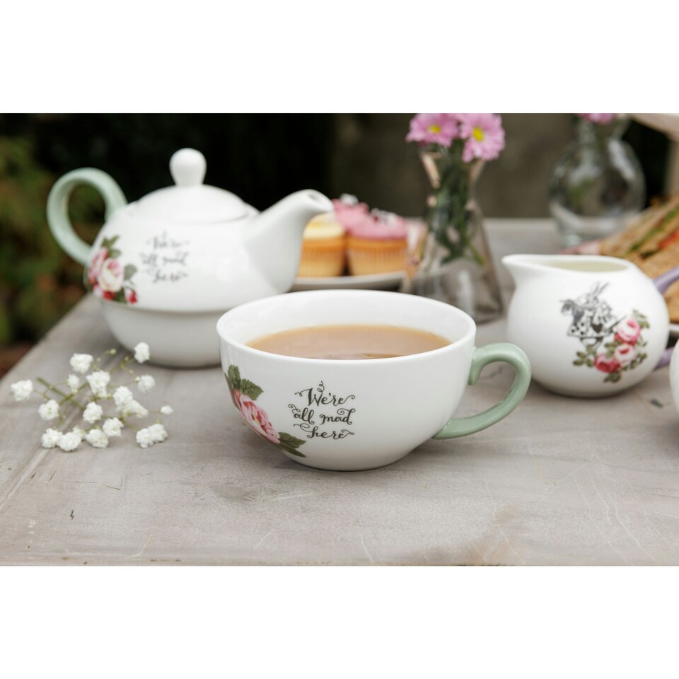 image 1 of Mikasa Alice in Wonderland Tea Set Bone China Stacking | White | 1