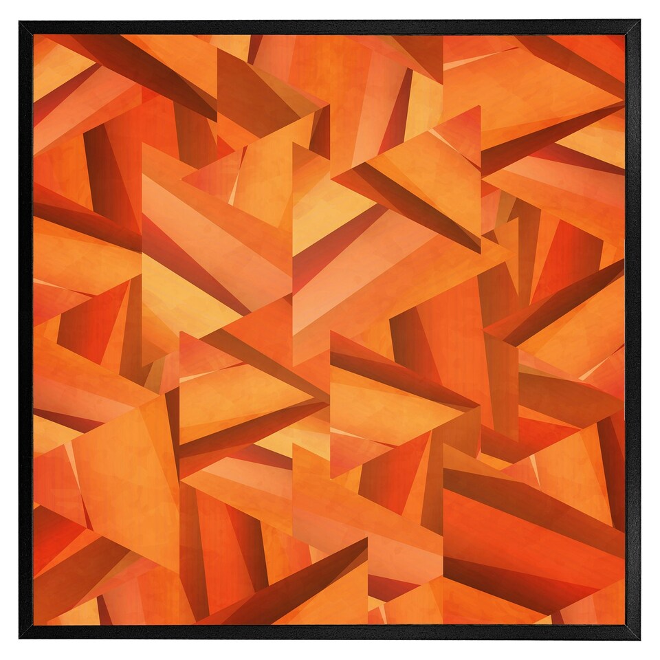 image 1 of Autumn coloured geometric triangle patterns (Picutre Frame) Brown | Oak | M