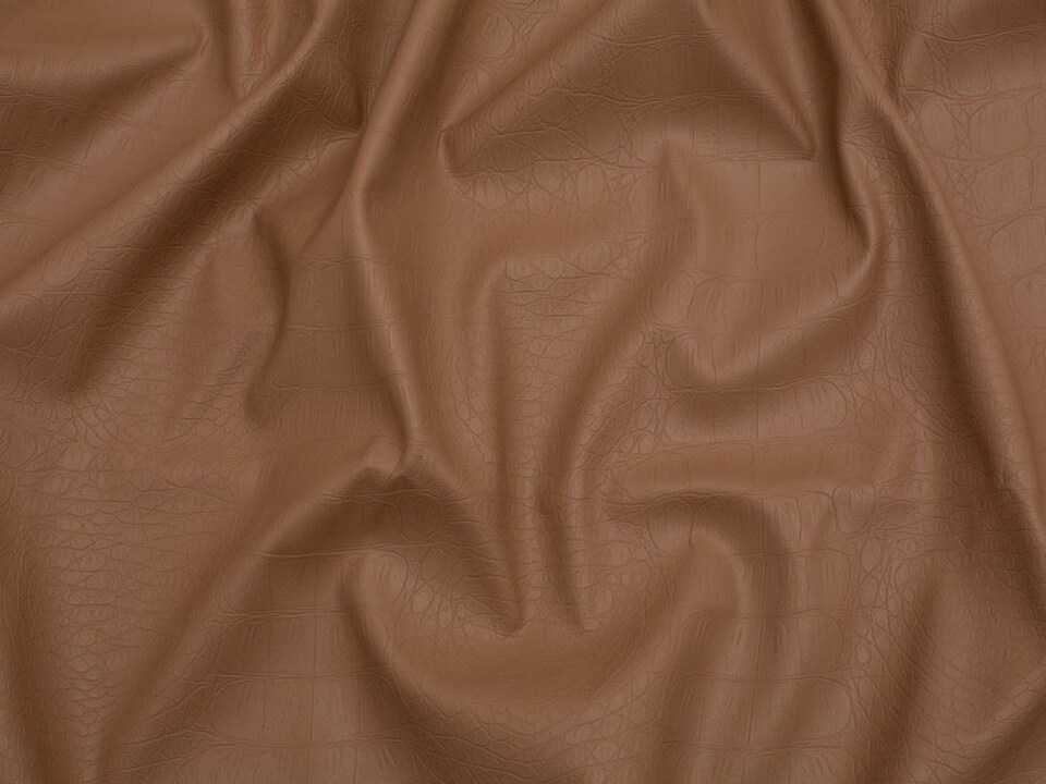 Minerva Core Range Brown Aligator Faux Leather Fabric for Dressmaking, 138cm / 54" Wide - per metre