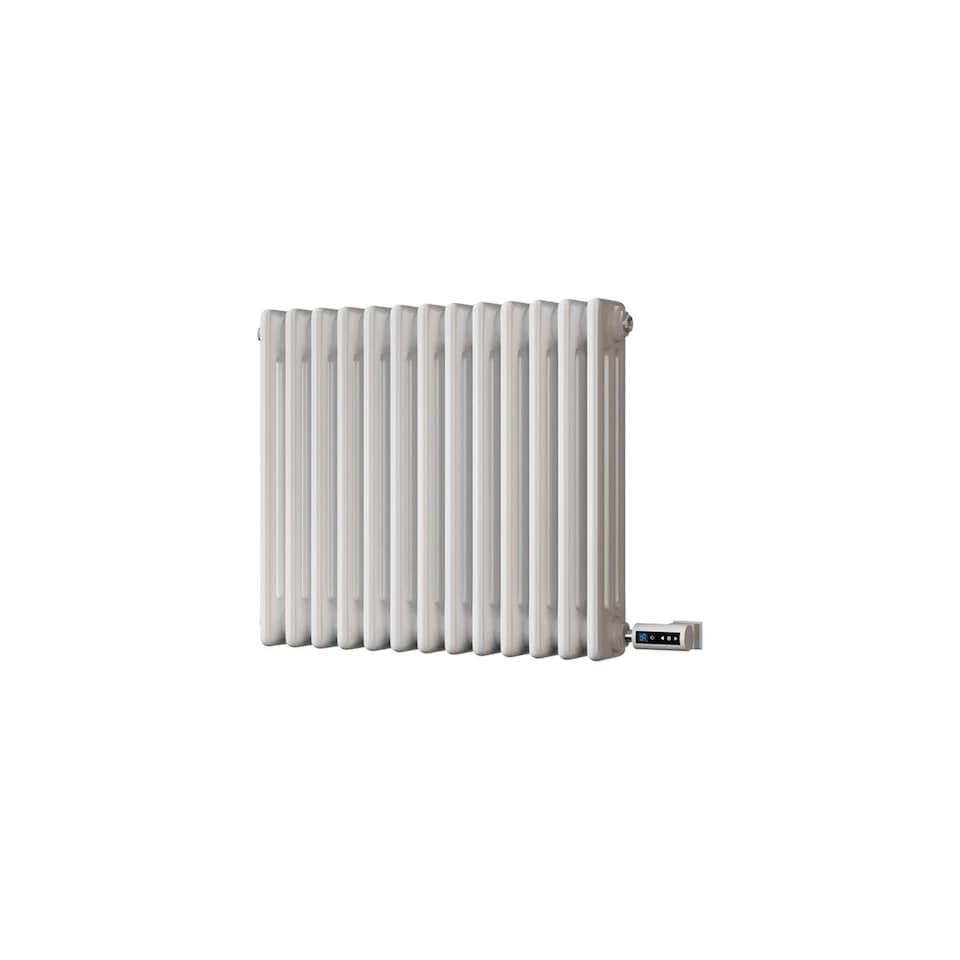 image 1 of Alpha Triple Column Electric Bathroom Radiator Thermostatic WIFI - White (H) 500mm x (W) 599mm - 600W