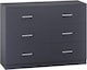 image 1 of Dakota 6 Drawer Chest | Grey | Dark Grey