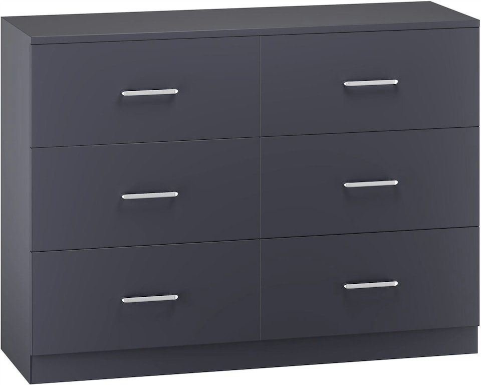 image 1 of Dakota 6 Drawer Chest | Grey | Dark Grey