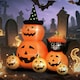 image 5 of Outsunny Pumpkin and Cat with LED Lights, Halloween Inflatables Decoration