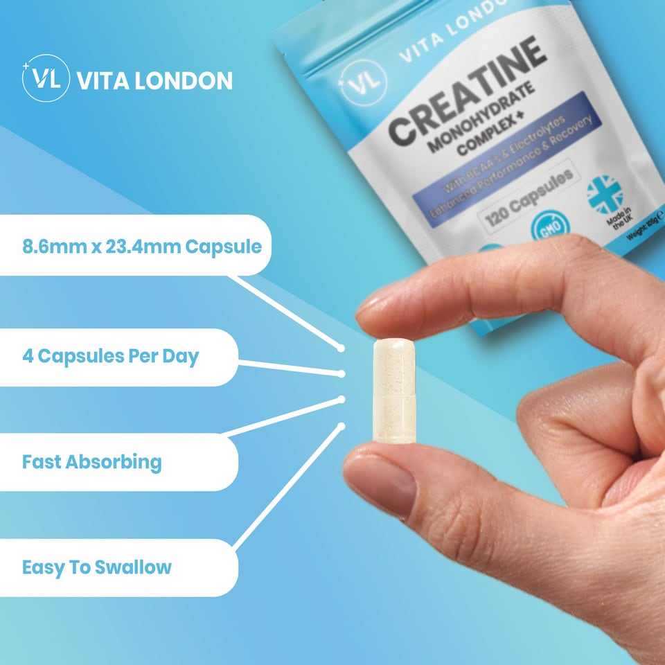 image 1 of Creatine Monohydrate Complex Capsules + BCAAs & Electrolytes - 2000mg - 120 Capsules
