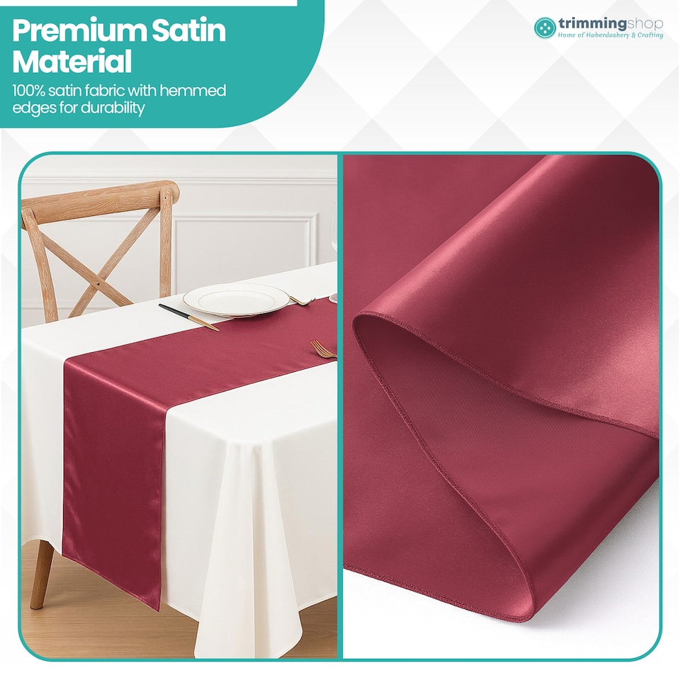 image 1 of Satin Table Runner for Dining Table - 11 x 108 Inch