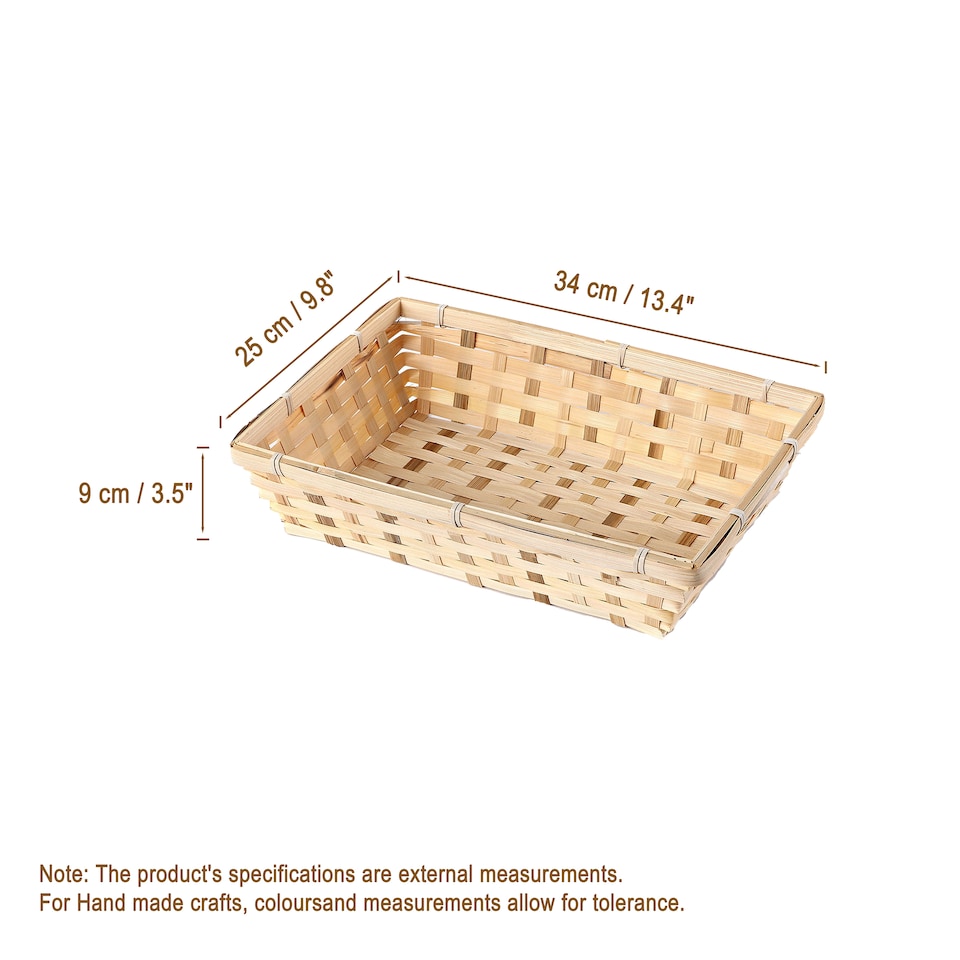 image 1 of 10 pcs Natural Bamboo Basket Gift Hampers Retail Display Home Organizer (Large)