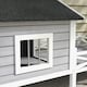 image 6 of PawHut Wooden Dog House w/ Porch, Water-resistant Roof, for S M Dogs, Grey 