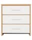 image 3 of Seville 3 Drawer Chest - L39 x W80 x H86 cm - White High Gloss/Light Oak Effect Veneer