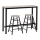 image 1 of Athens Breakfast Bar Set - Concrete Effect/Black | Grey | 3