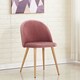 image 2 of Set of 6 Lucia Ergonomic Velvet Dining Chairs with Wooden Legs, Modern Upholstered Accent Chair Red | Rose