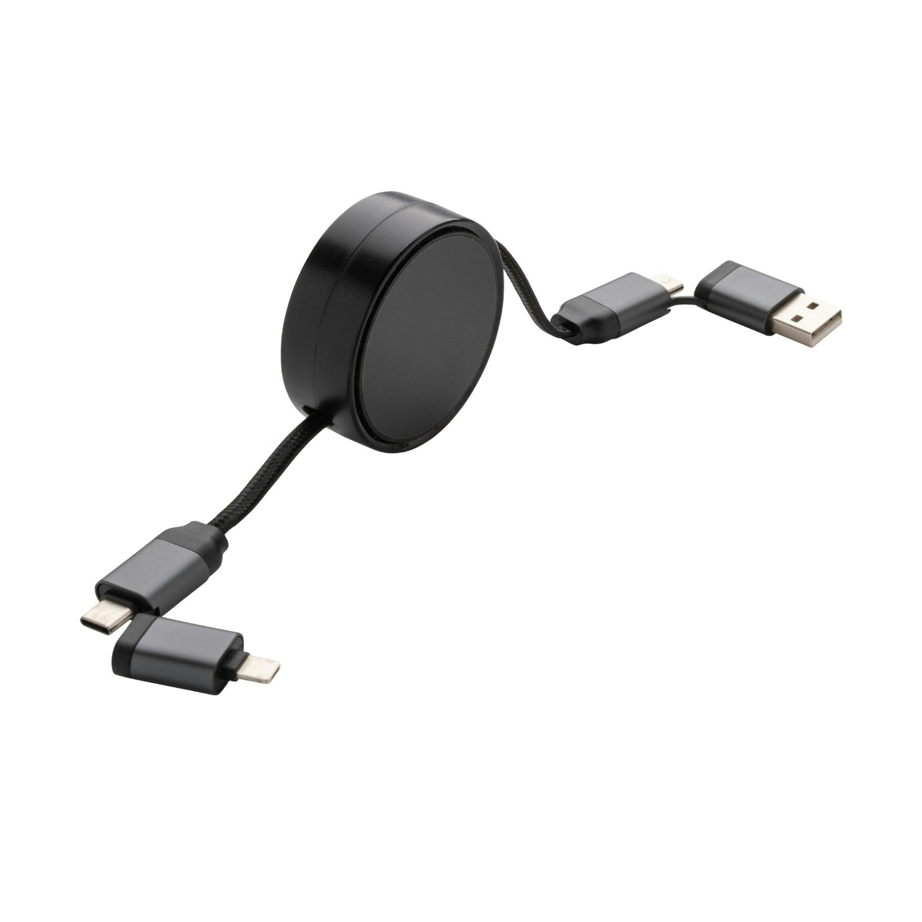 XD Xclusive Terra Recycled Aluminium 6-In-1 Retractable Connector Cable - Grey - One Size