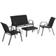 image 1 of Garden Furniture Set Nora - up to 4 people, textilene fabric, weather-resistant | Black | black | 70 x 111 x 83 cm | 1