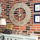 image 2 of Living and Home Round Wood Grain Metal Wall Clock