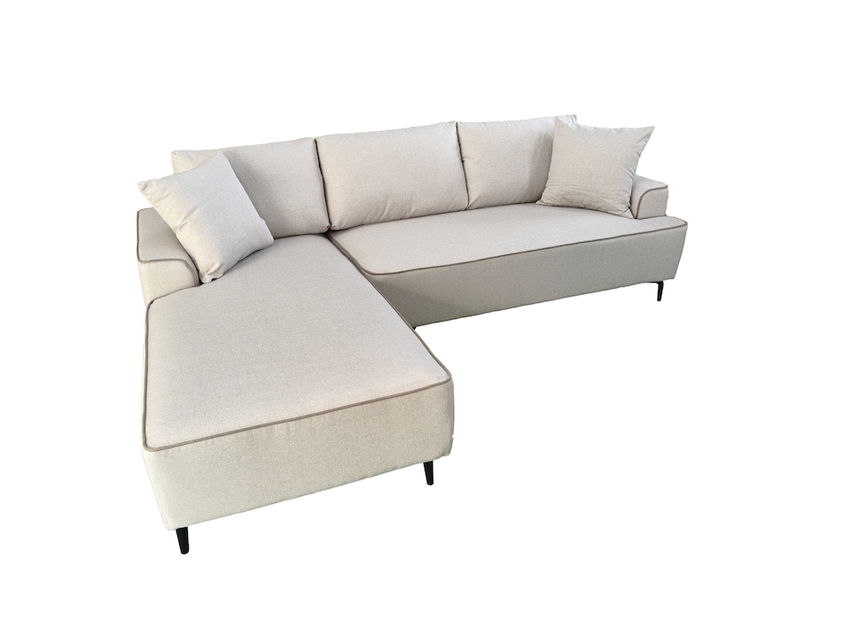 image 1 of The Milano Edge 3 Seater Right Hand Corner Sofa in Grey or Beige | Cream | One Size