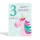 image 2 of Cute Unicorn 3rd Birthday Card For Her