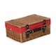 image 2 of 36cm Double Steamed Wicker Picnic Basket with Lining Red | Red | One Size