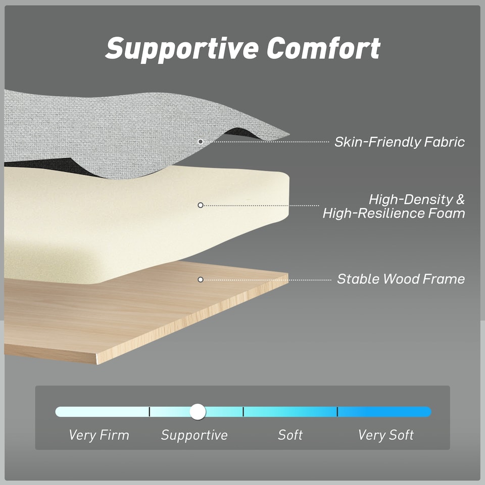image 1 of HOMCOM 2 Seater Sofa Bed, Convertible Pull Out Bed Settee, Light Grey