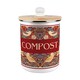 image 1 of Strawberry Thief Compost Caddy - Metal 2L Red Decorative Kitchen Food Waste Bin
