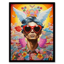 Colourful Magnificent Maximalist Portrait Modern Black Framed Wall Art Print A4