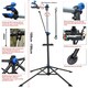 image 4 of Yaheetech Folding Bike Repair Stand Adjustable Height Black