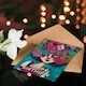 image 4 of Flower Head Girl Purple Plant Lover Woman Her Birthday Card