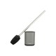image 1 of CALITEK Toilet Brush Flexible Silicone Bristles with Non Slip Long Handle Grey