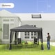 image 5 of Outsunny 3 x 3 m Pop Up Gazebo 420D Garden Tent Canopy with Removable Mesh Sidewall Netting Carry Bag for Garden Patio Outdoor Light Grey