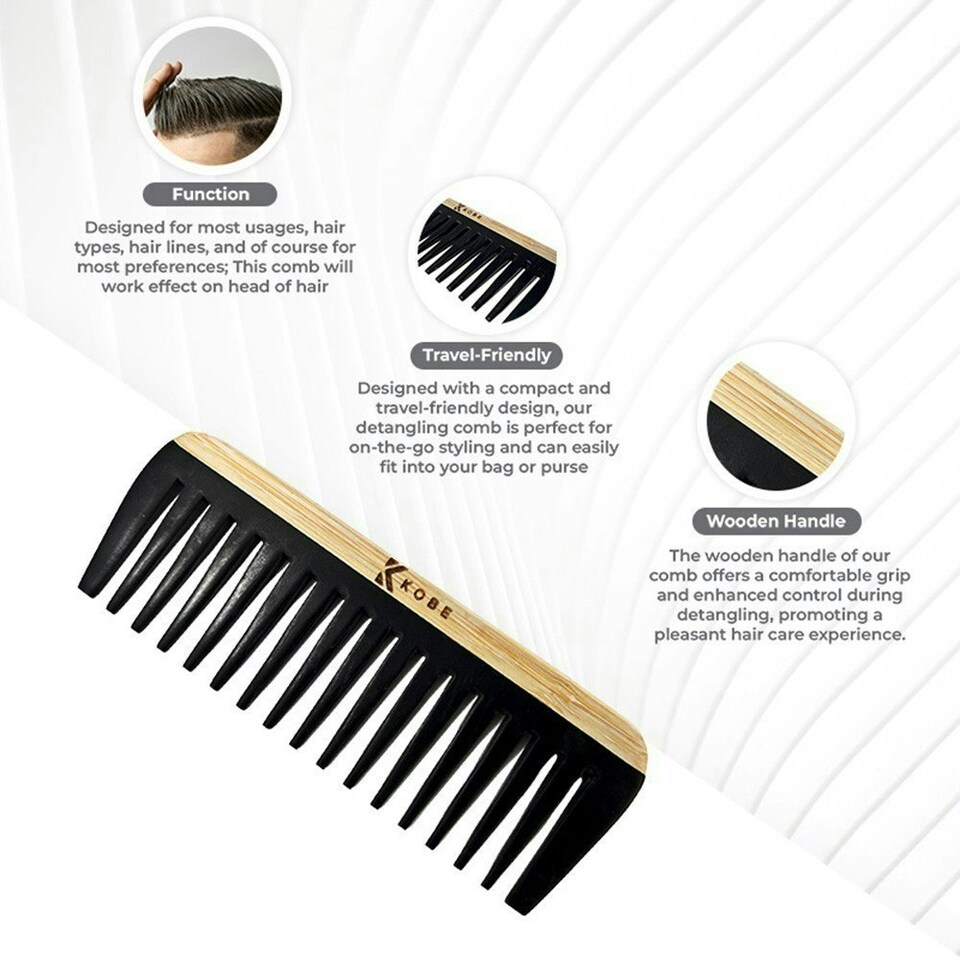 image 1 of Kobe Pro Wood Detangle Comb