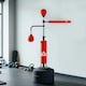 image 8 of HOMCOM 4-in-1 Boxing Punching Bag Free Standing with 2 Speed Balls, 360° Relax Bar, PU-Wrapped Boxing Bag and Fillable Base, 160-230cm Adjustable Height Red