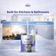 image 3 of HQC Kitchen & Bathroom Paint - Mould Resistant, Washable & Durable - White - 2.5L