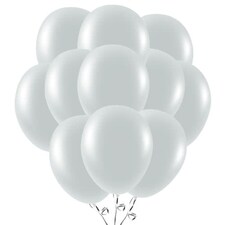 Metallic Silver Biodegradable Latex Balloons 23cm / 9 in - Pack of 50