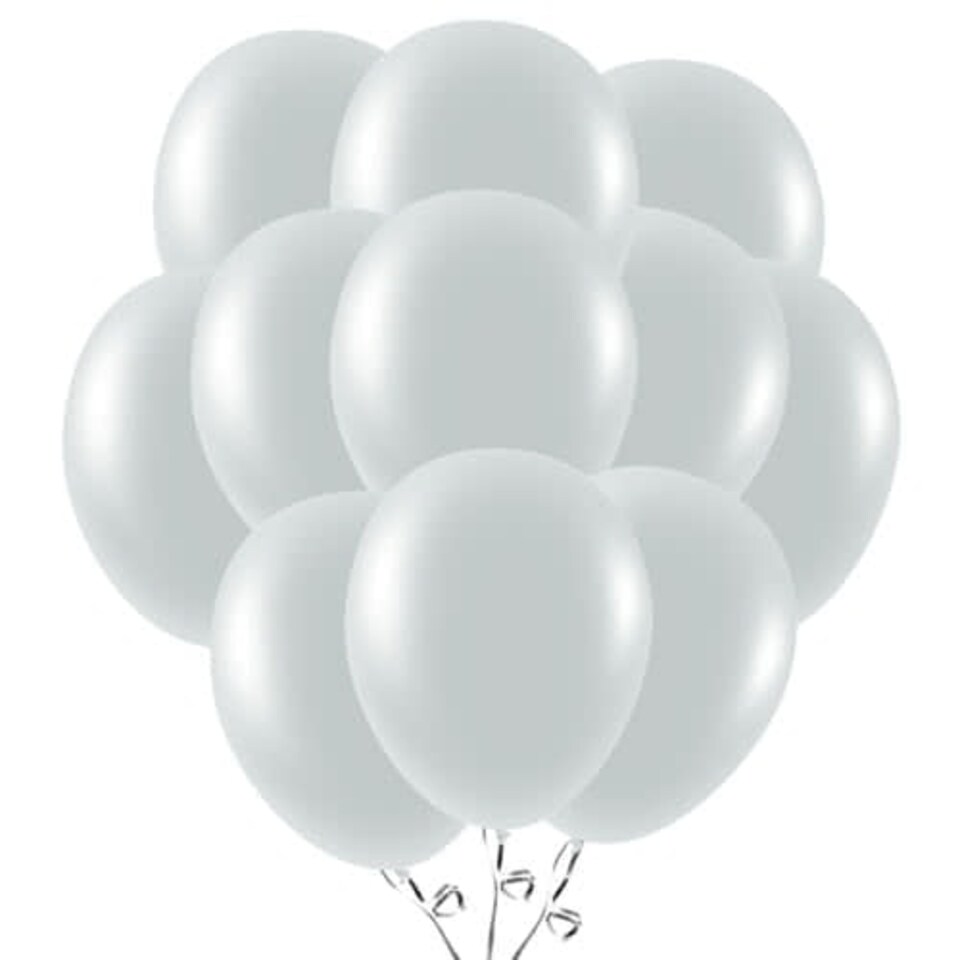 Metallic Silver Biodegradable Latex Balloons 23cm / 9 in - Pack of 50
