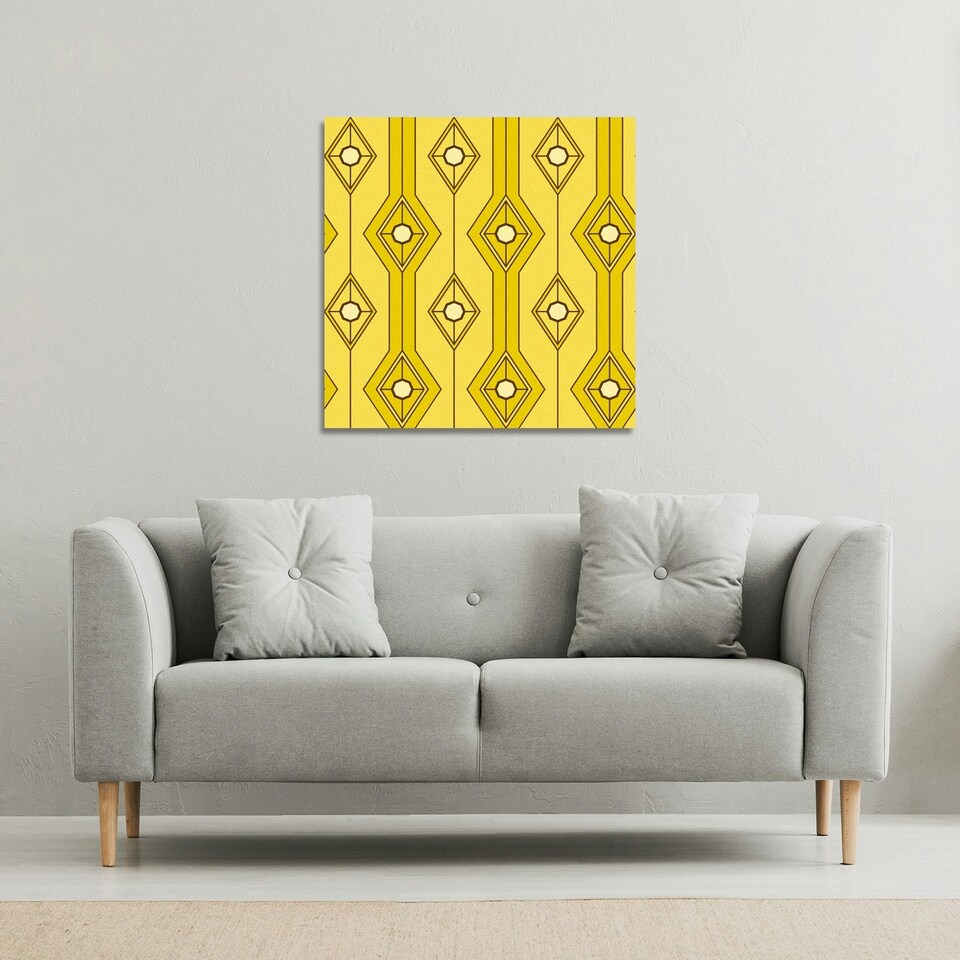 image 1 of Yellow Geometric (Canvas Print) 61 x 61 x 4cm