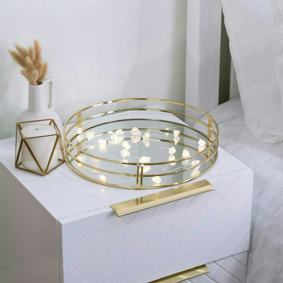 image 1 of ValueLights Crystal Gifting Matte White String Light and Integrated LED .6W Neutral White Bulb