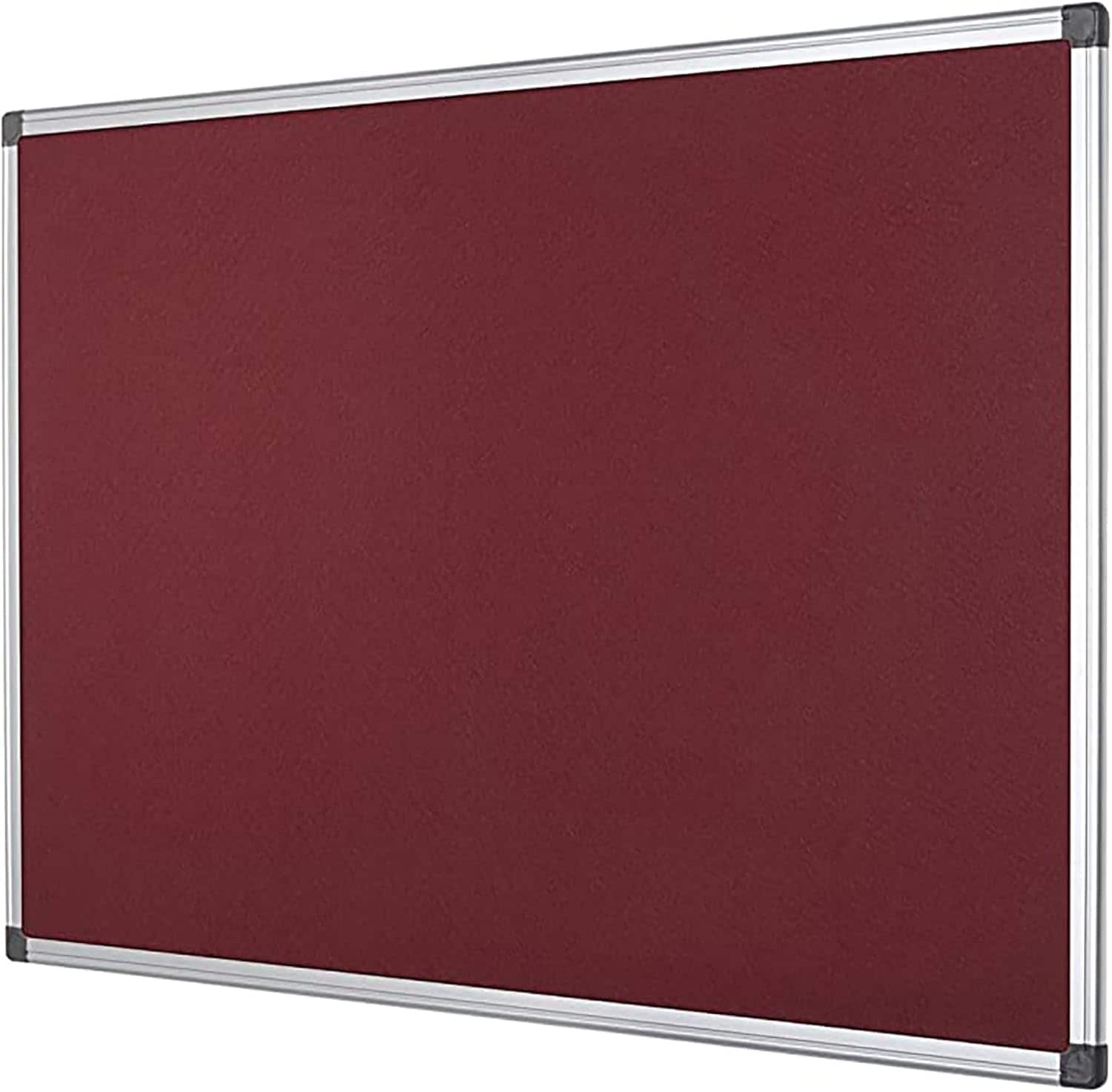 KAV 60cm x 45cm Aluminium Frame FELT Notice Pin Board - Notice Board Bulletin Frame for Office, School, Memo, and Home (Burgandy)