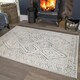 image 2 of KUKOON Grey Cream Diamond Geometric Tufted Pile Area Rug 80cm x 150cm