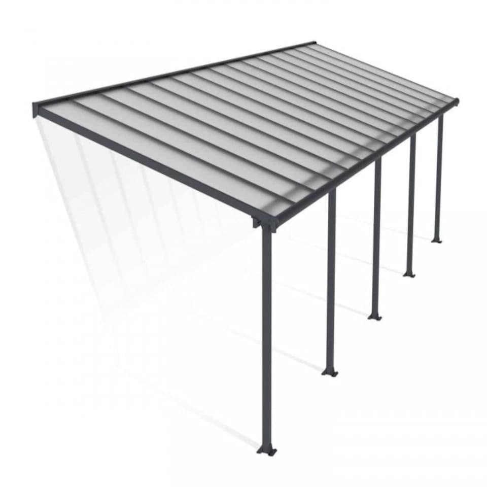image 1 of Patio Cover Olympia 3 x 9.15 Clear - Polycarbonate - L924 x W300 x H305 cm - Grey Grey