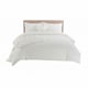 image 1 of Super Soft Teddy Duvet Cover Set Heart Embossed Cozy Fleece Bedding | White | Double