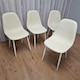 image 3 of Dining Chairs Set of 4 Cream Leather Kitchen Chairs Cream