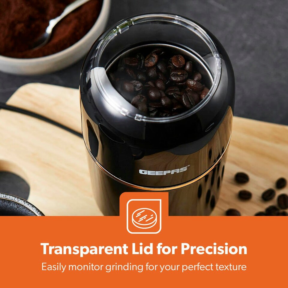 image 1 of GEEPAS Coffee Grinder 80 g, Capacity Stainless Steel Bowl & Double Blades