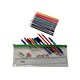 image 3 of Stationery Filled Green Zip 13x5" Pencil Case with Colouring Pencils