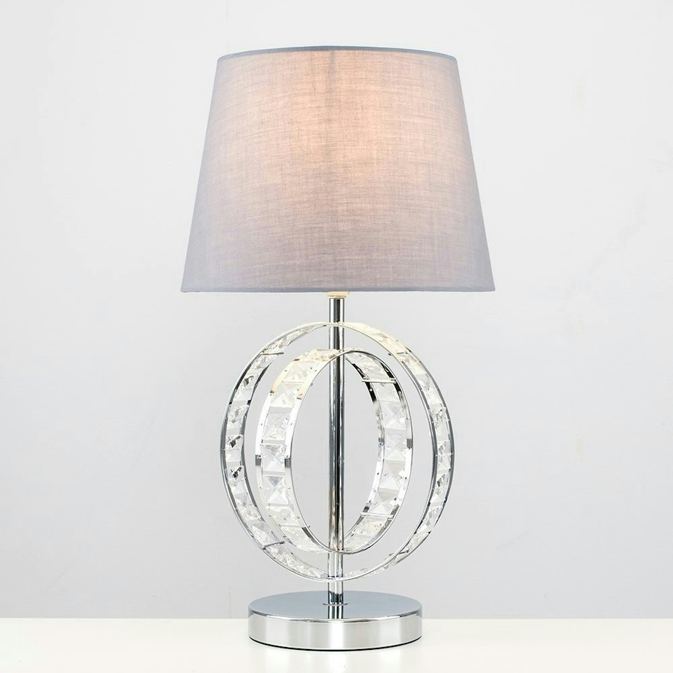image 1 of ValueLights Rothwell Pair of Silver Table Lamp Silver Shade