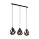 image 1 of EGLO Carlton 1 Vintage Industrial 3 Pendant Light WBS Black